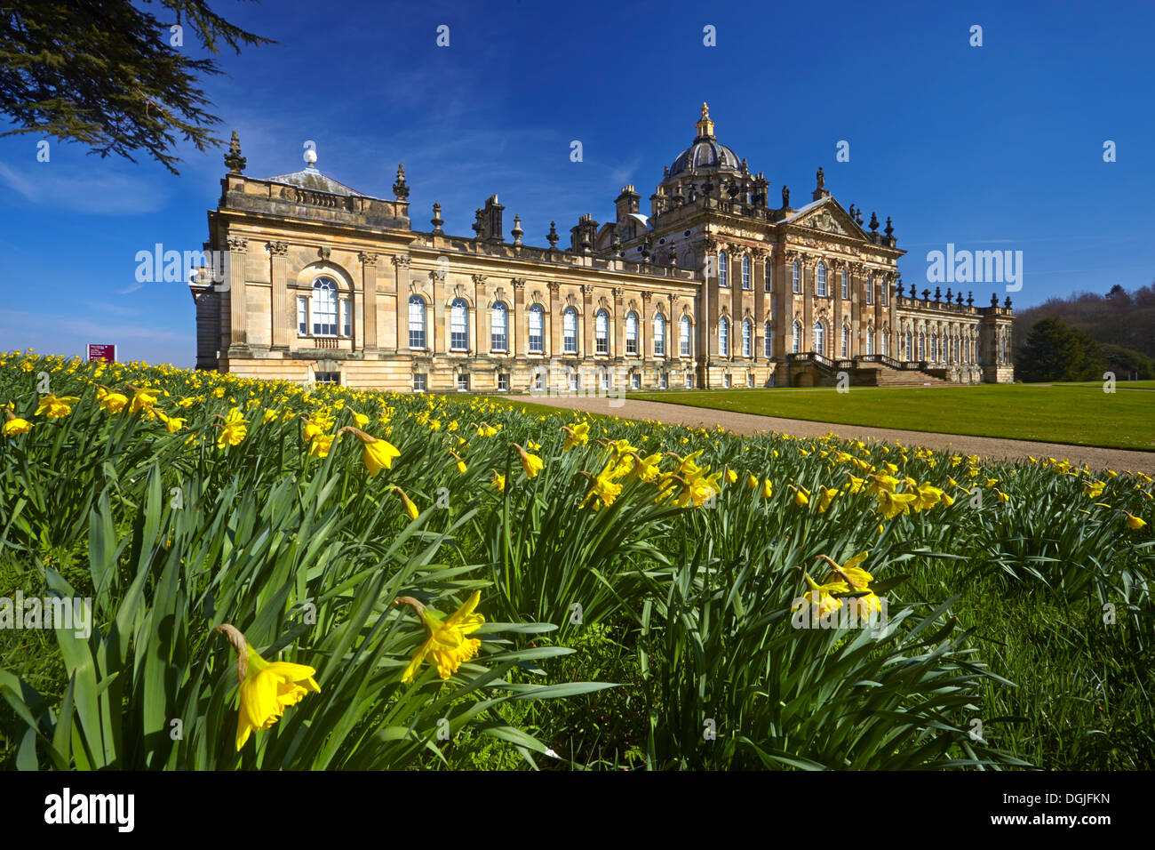 Une vue sur le château Howard. Banque D'Images