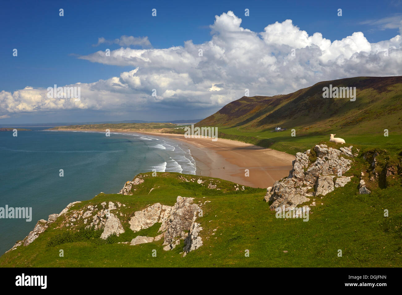Une vue de Rhossili Bay. Banque D'Images