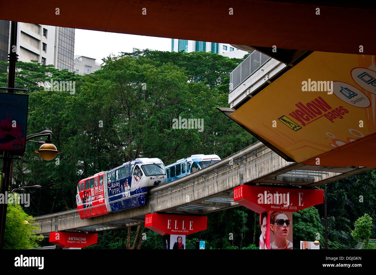 Le système de transport du Skytrain à Kuala Lumpur. Banque D'Images