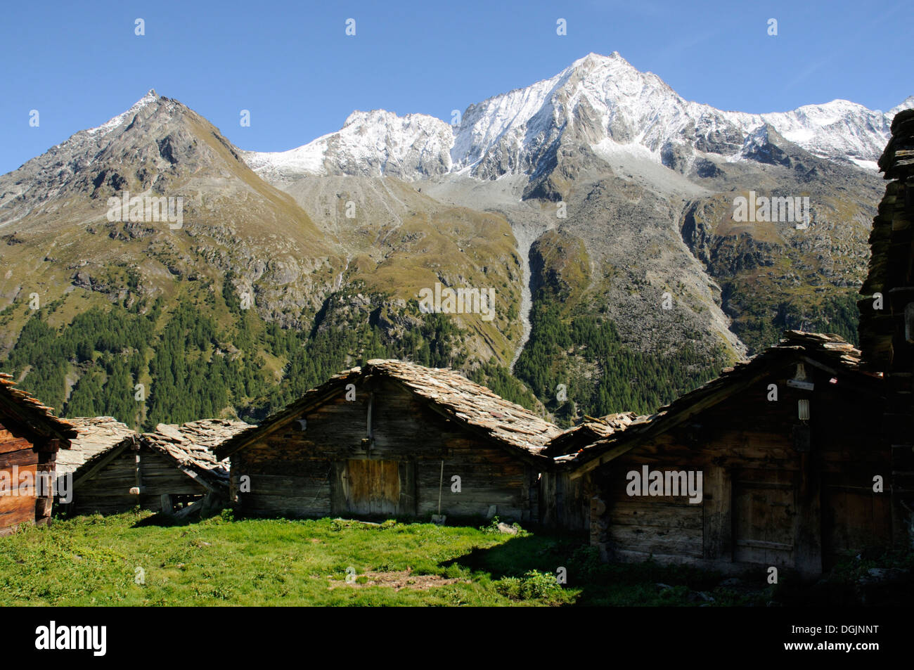 Une cuisine suisse ferme de montagne et alpage à Val d'Herens, Valais Banque D'Images