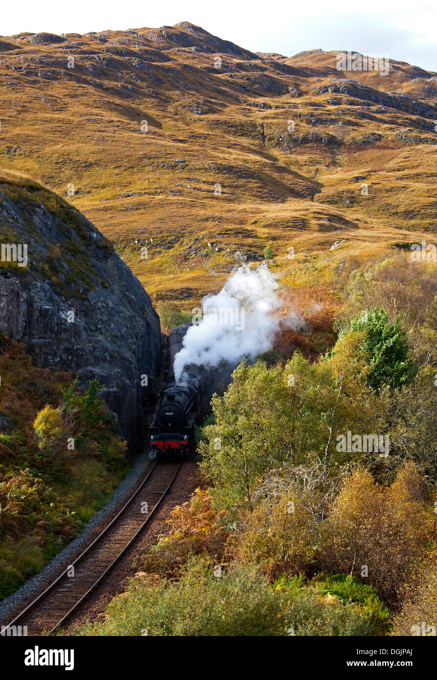 Le train à vapeur Jacobite West Highland Line Ecosse Lochaber Banque D'Images