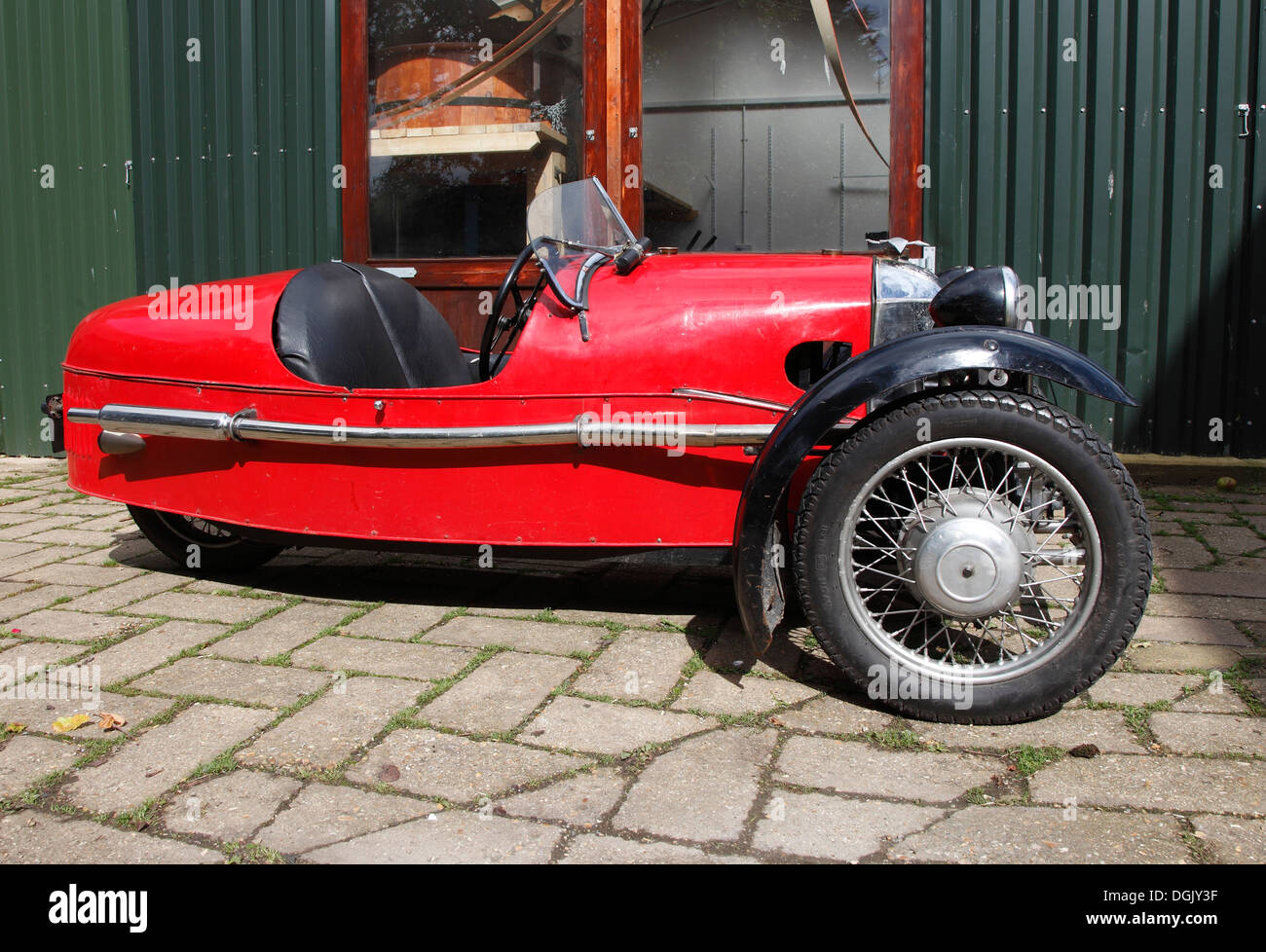 Années 1930 Vintage Morgan à trois roues Super Sports voiture Isle of Wight, Hampshire, Angleterre Banque D'Images