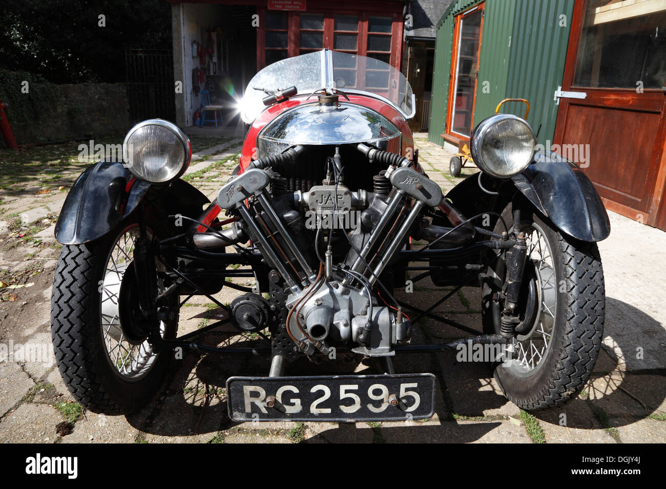 Années 1930 Vintage Morgan à trois roues Super Sports voiture Isle of Wight, Hampshire, Angleterre Banque D'Images