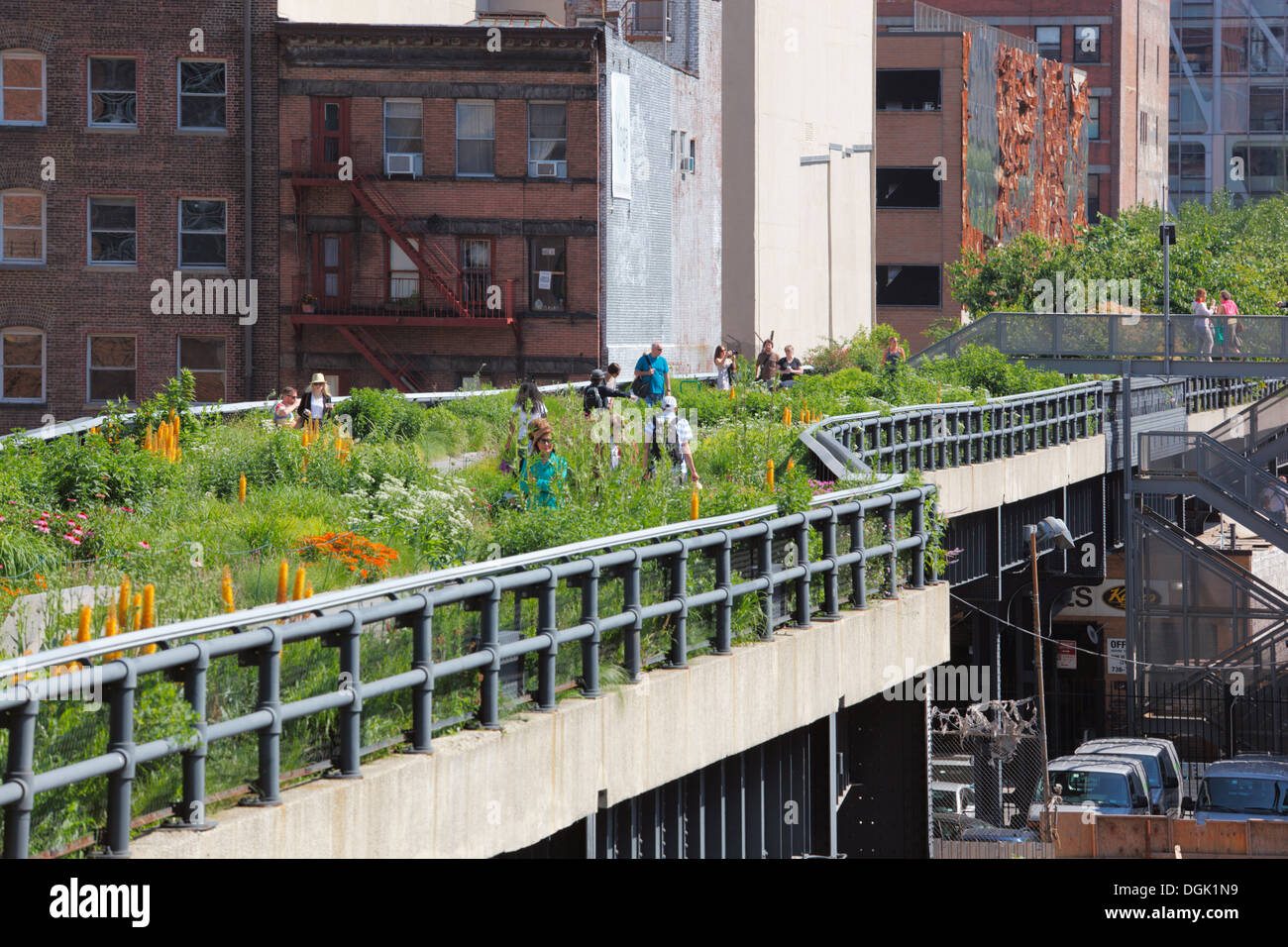 Le parc High Line à New York, USA. Banque D'Images