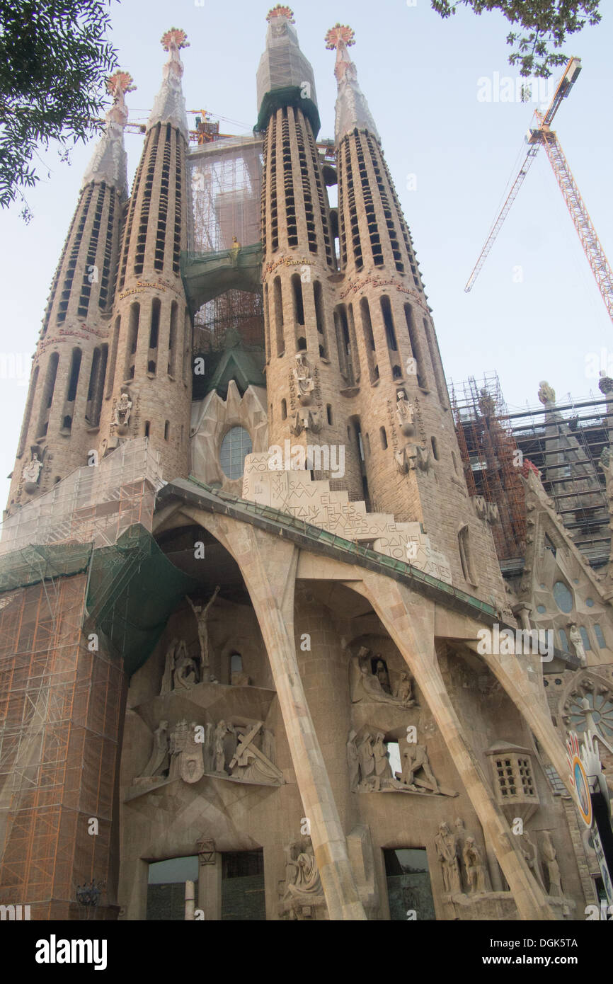 Antoni Gaudi's "Sagrada Familia" (Sainte Famille), la cathédrale de Barcelone, Catalogne, Espagne Banque D'Images