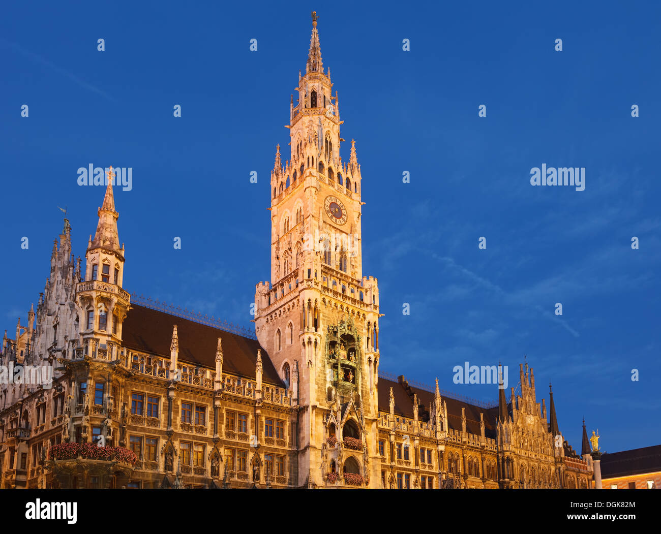 Nouvel hôtel de ville de Munich Banque D'Images