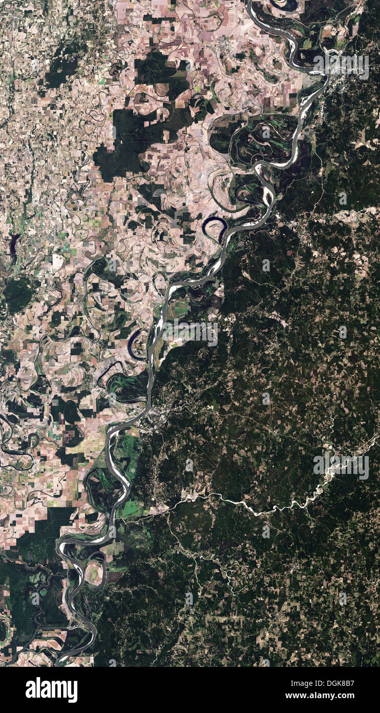 Image satellite de la région du delta du Mississippi Banque D'Images