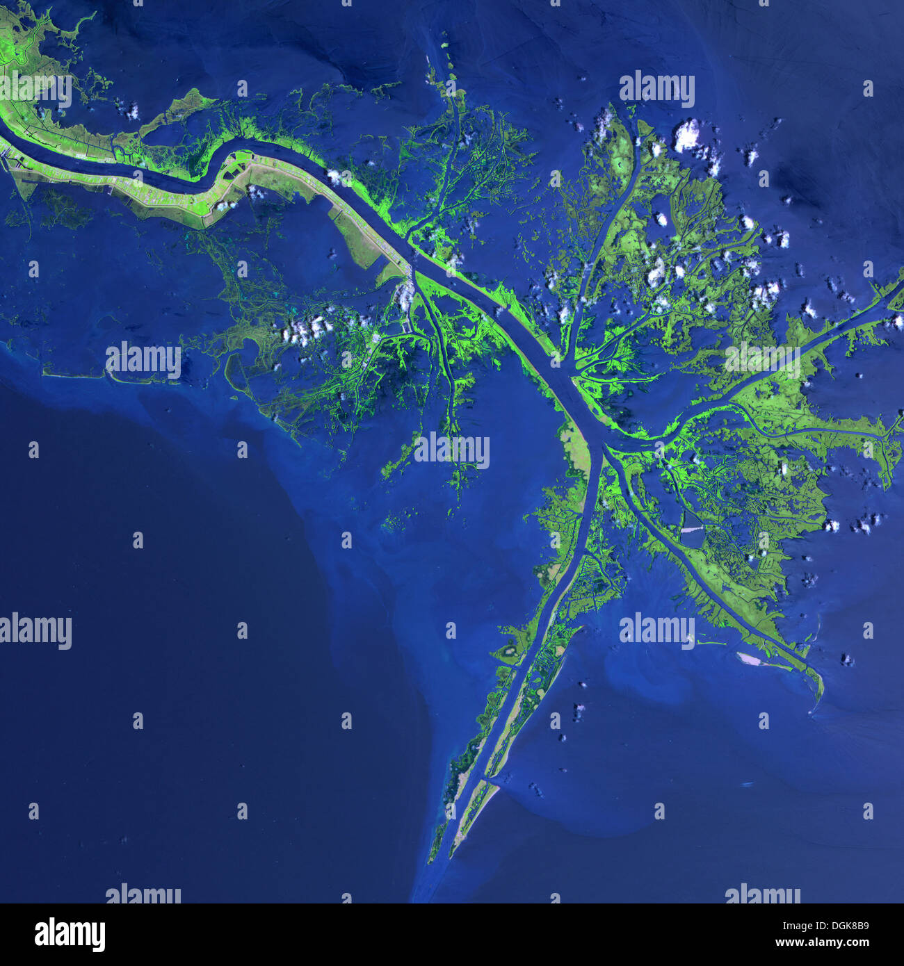 Mississippi River Delta dans le golfe du Mexique Banque D'Images