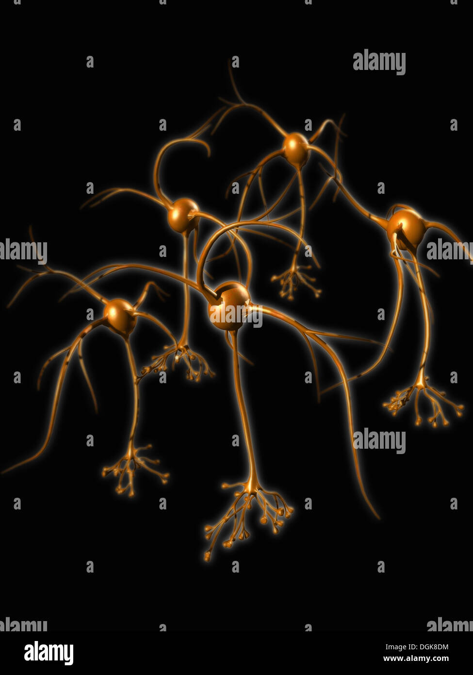 Illustration graphique de l'ordinateur d'un réseau de neurones Banque D'Images