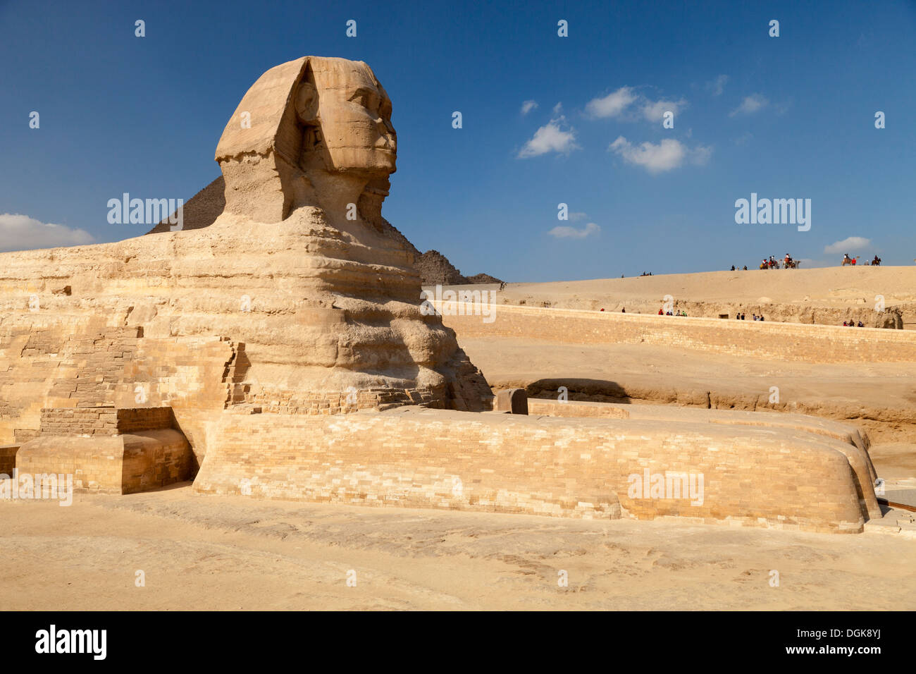 Une vue sur le Le grand Sphinx de Gizeh. Banque D'Images