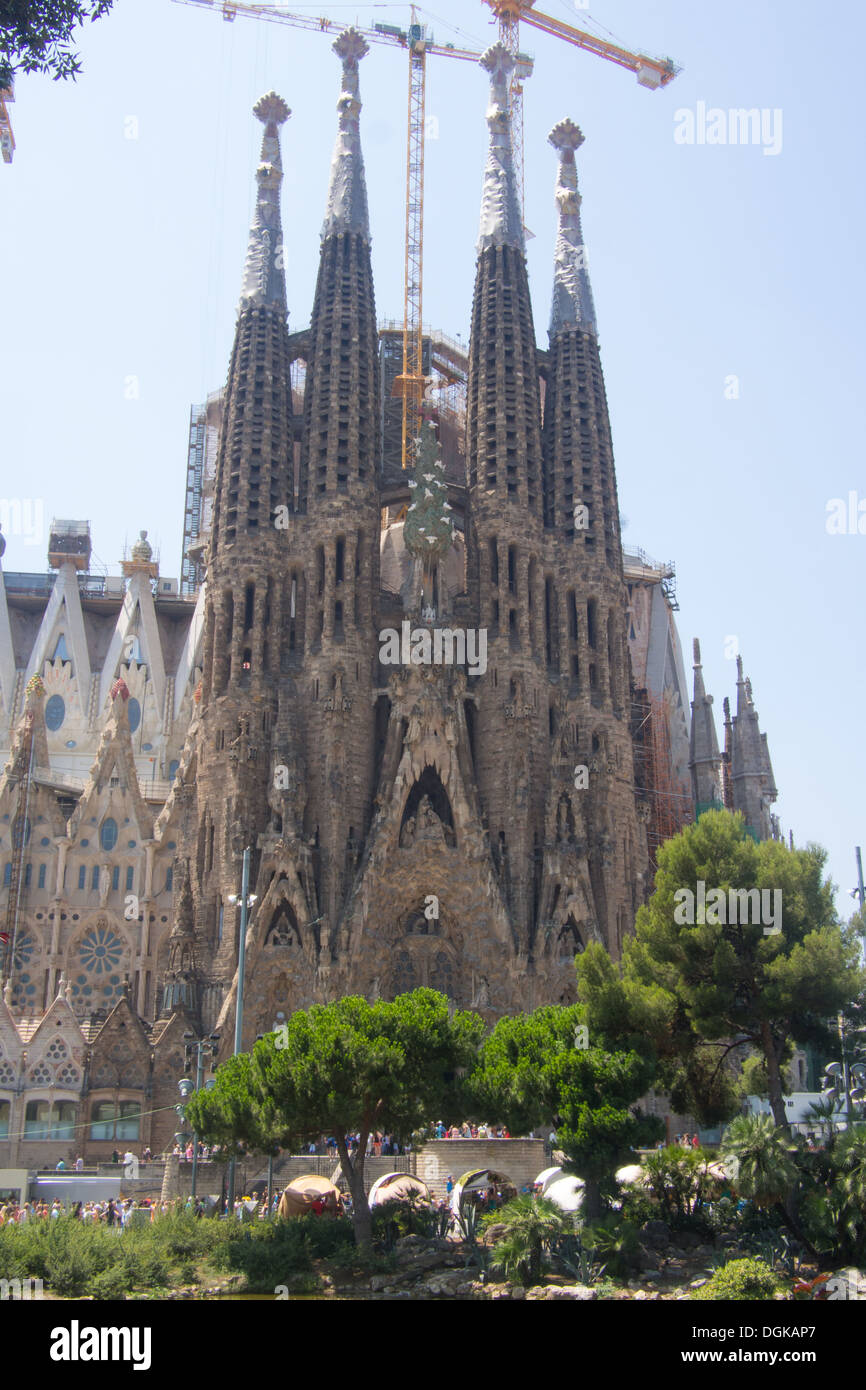 Antoni Gaudi's "Sagrada Familia" (Sainte Famille), la cathédrale de Barcelone, Catalogne, Espagne Banque D'Images