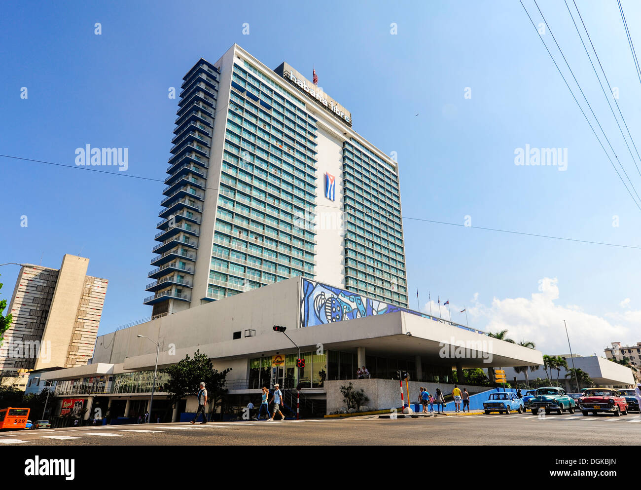 Centro Habana, Cuba, La Havane, centro la rampa , hôtel Habana Libre Banque D'Images