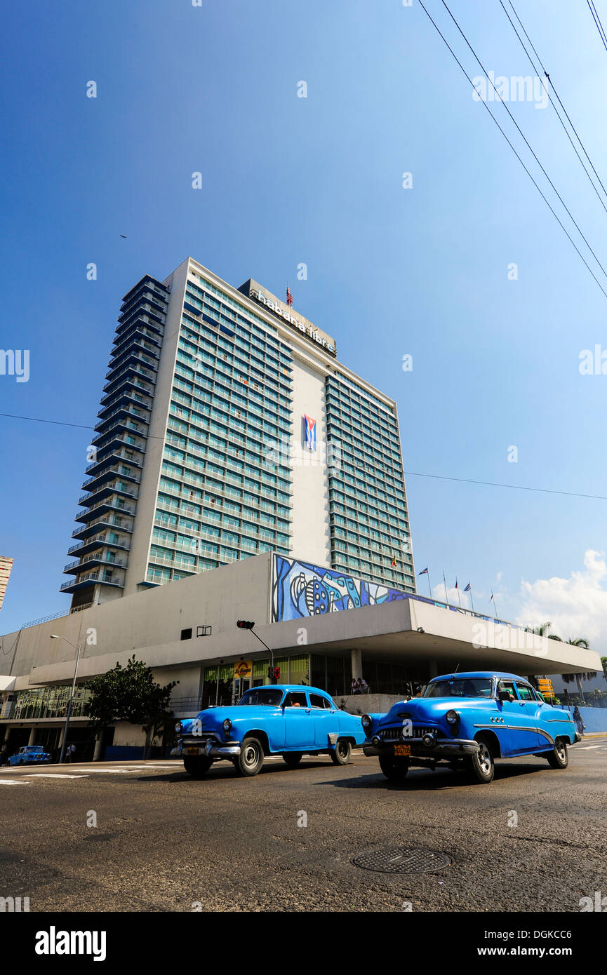 Centro Habana, Cuba, La Havane, centro la rampa , hôtel Habana Libre Banque D'Images