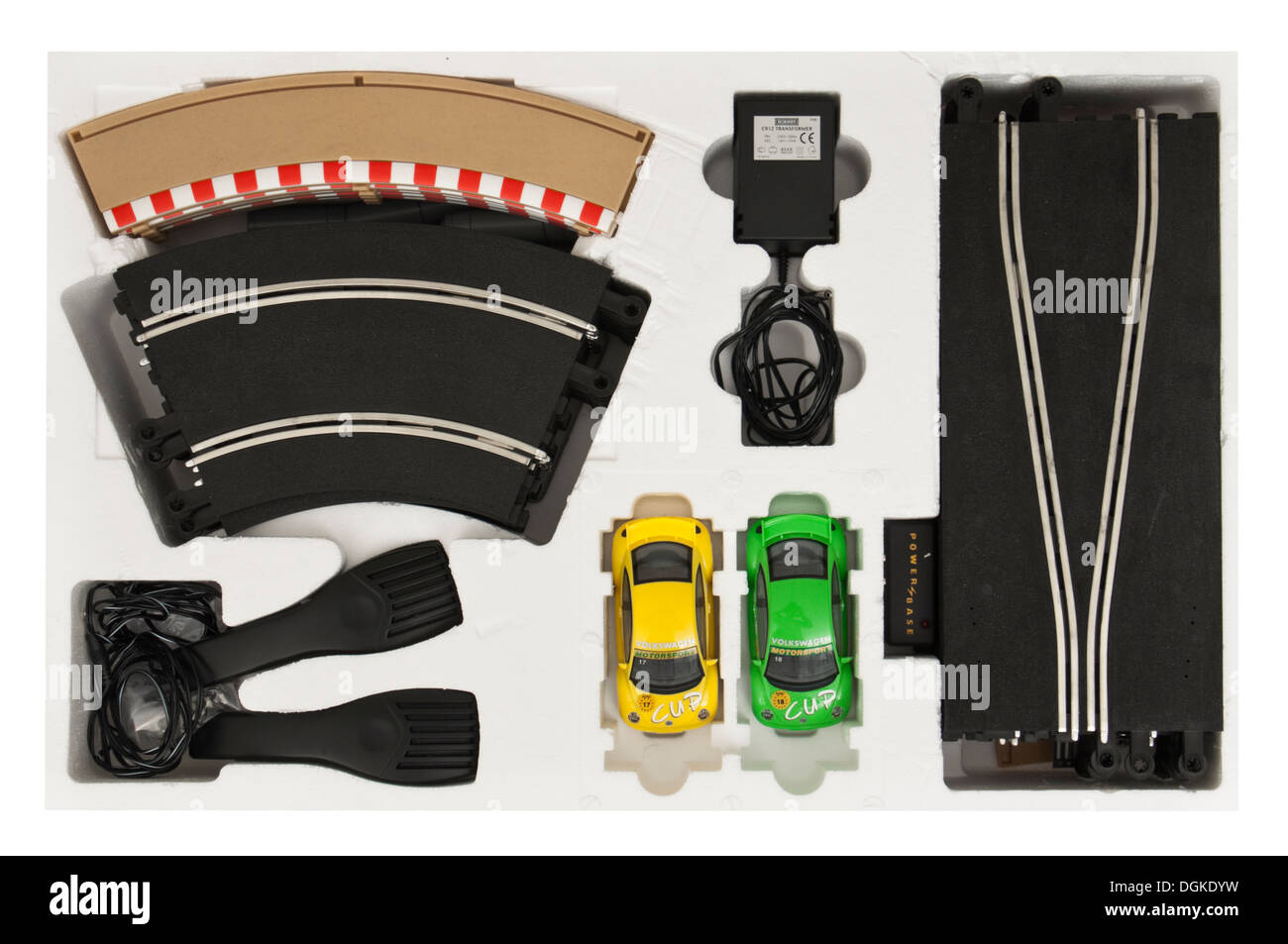 Scalextric 'Beetle Cup' analogique vintage kit voiture slot racing Banque D'Images