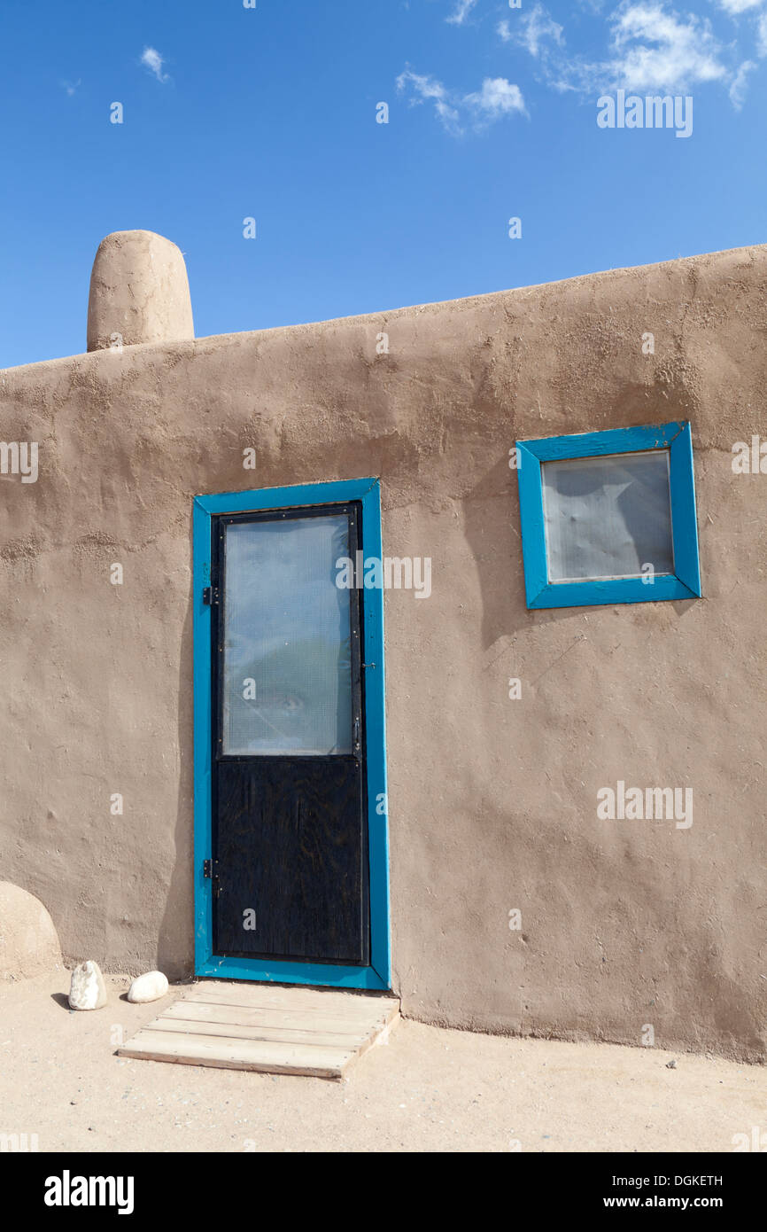 Ancienne maison d'adobe à Taos. Banque D'Images