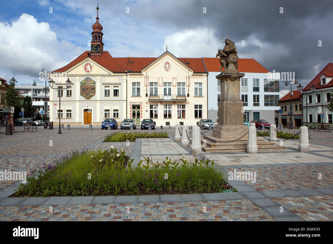 Brandýs nad Labem square, petite ville près de Prague , République Tchèque Banque D'Images