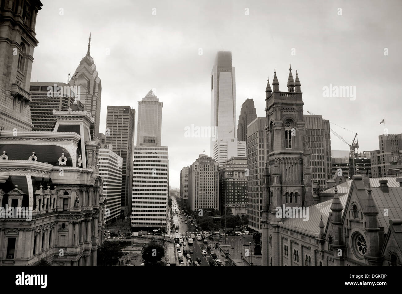 Philadelphia skyline de centre ville quartier, Pennsylvania USA. Banque D'Images