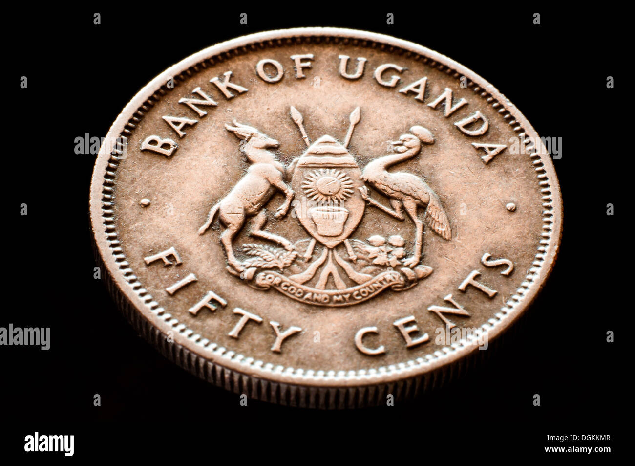 Pièce 50 centimes 1970 Ouganda Banque D'Images