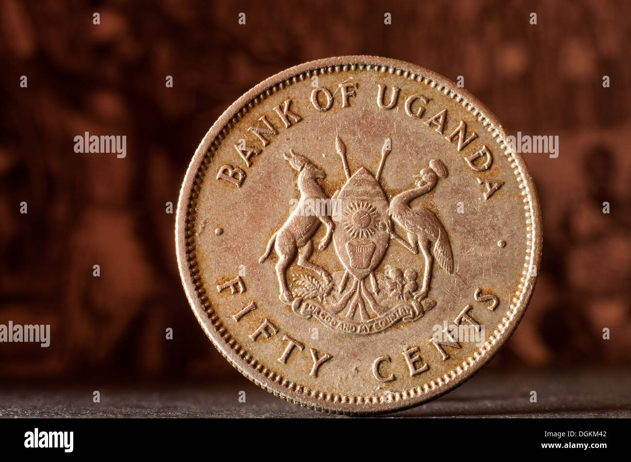 Pièce 50 centimes 1970 Ouganda Banque D'Images