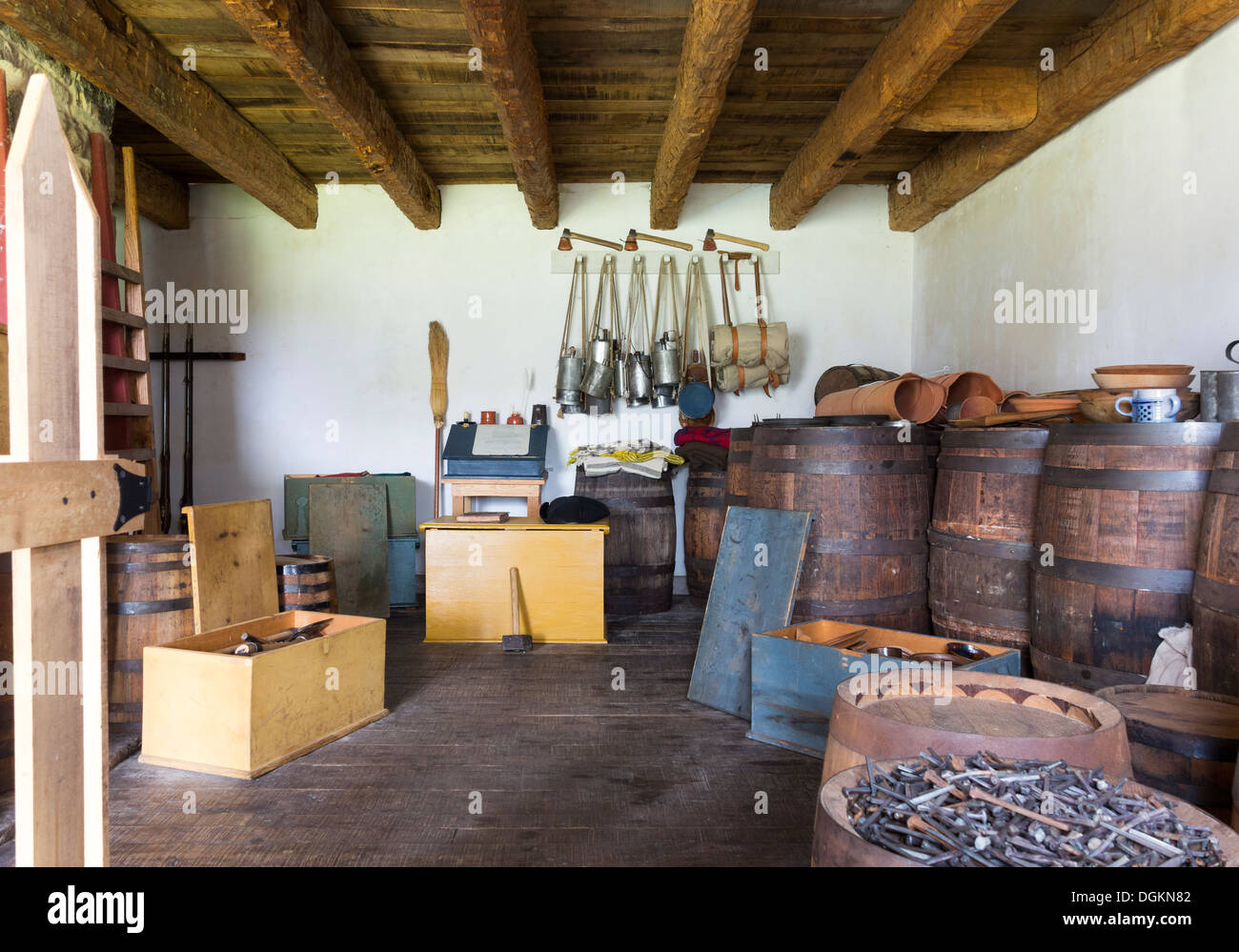 Stockage Stocker la poudre à fusil Prix de Fort Frederick Maryland comme en français indien ; développement de la guerre d'Indépendance Banque D'Images