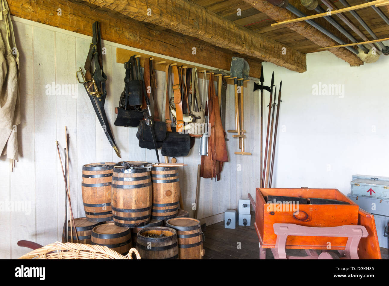 Stockage Stocker la poudre à fusil Prix de Fort Frederick Maryland comme en français indien ; développement de la guerre d'Indépendance Banque D'Images