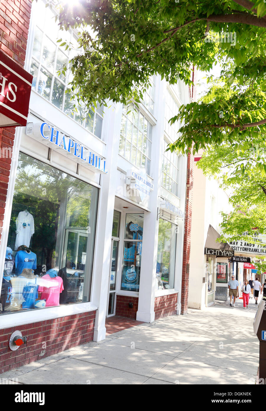 Chapel Hill, Caroline du Nord, Caroline du Nord. Boutiques de Franklin Street dans le centre-ville de Chapel Hill. Banque D'Images