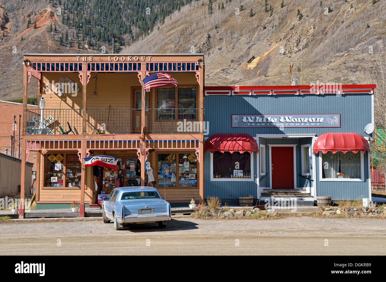 Bâtiments historiques, ville minière d'argent de Silverton, Colorado, USA Banque D'Images