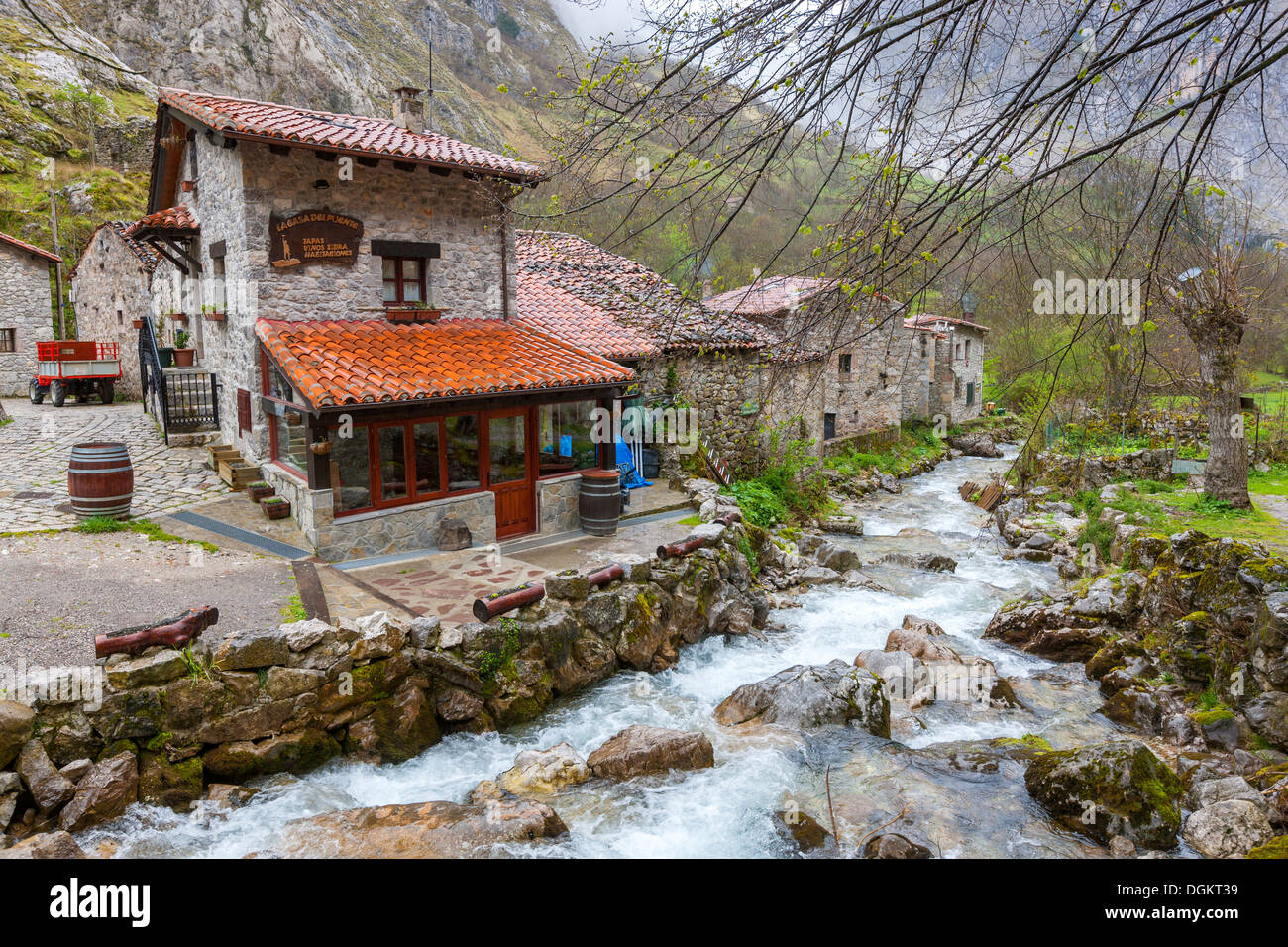 Bulnes La Villa dans le parc national des Picos de Europa. Banque D'Images