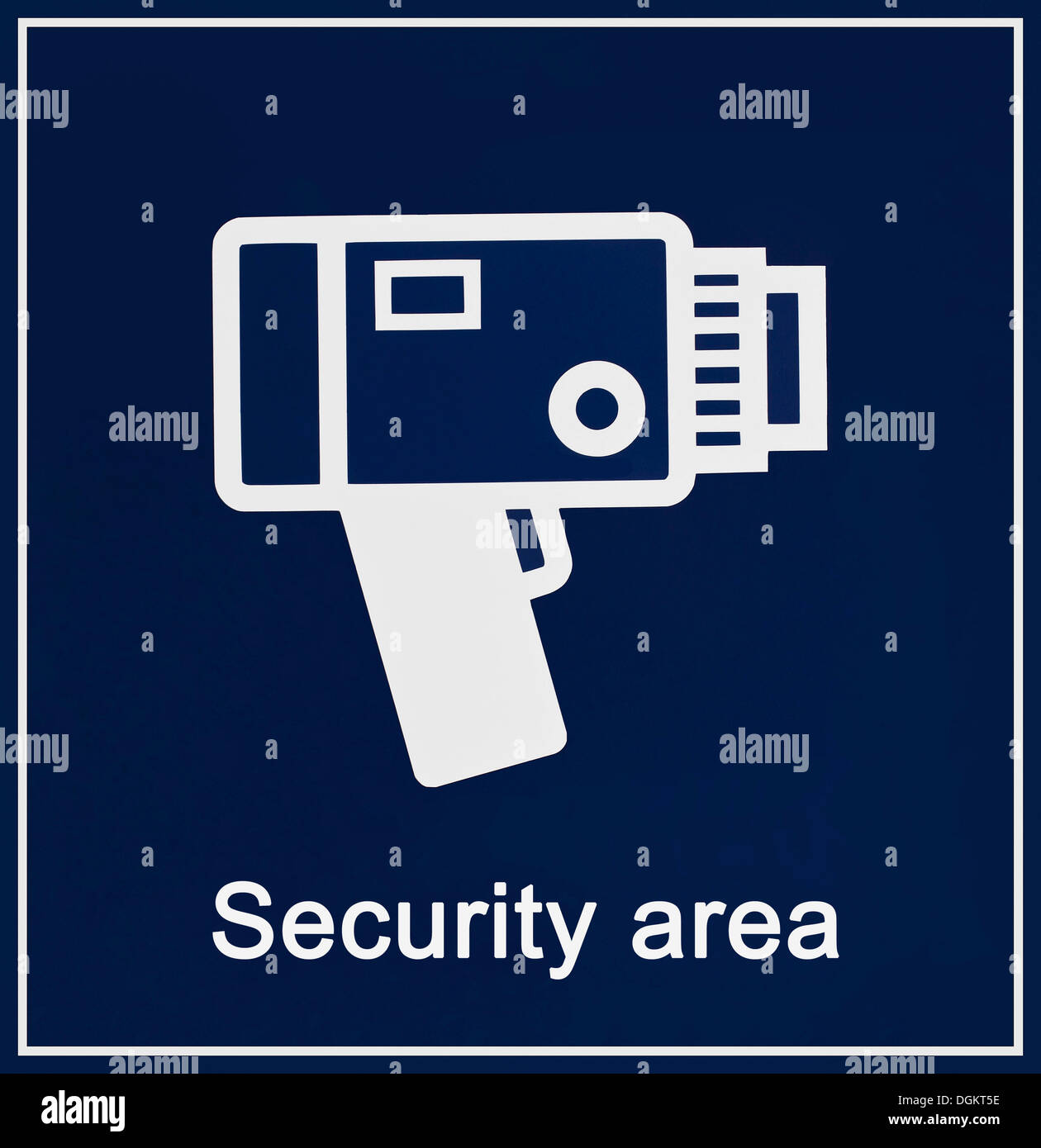 Panneau d'information, zone de sécurité, avec l'icône Appareil photo, caméra surveillance Banque D'Images