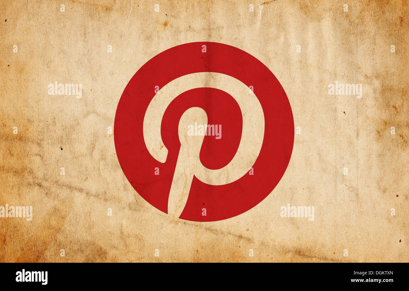Pinterest logo sur fond de détresse Banque D'Images