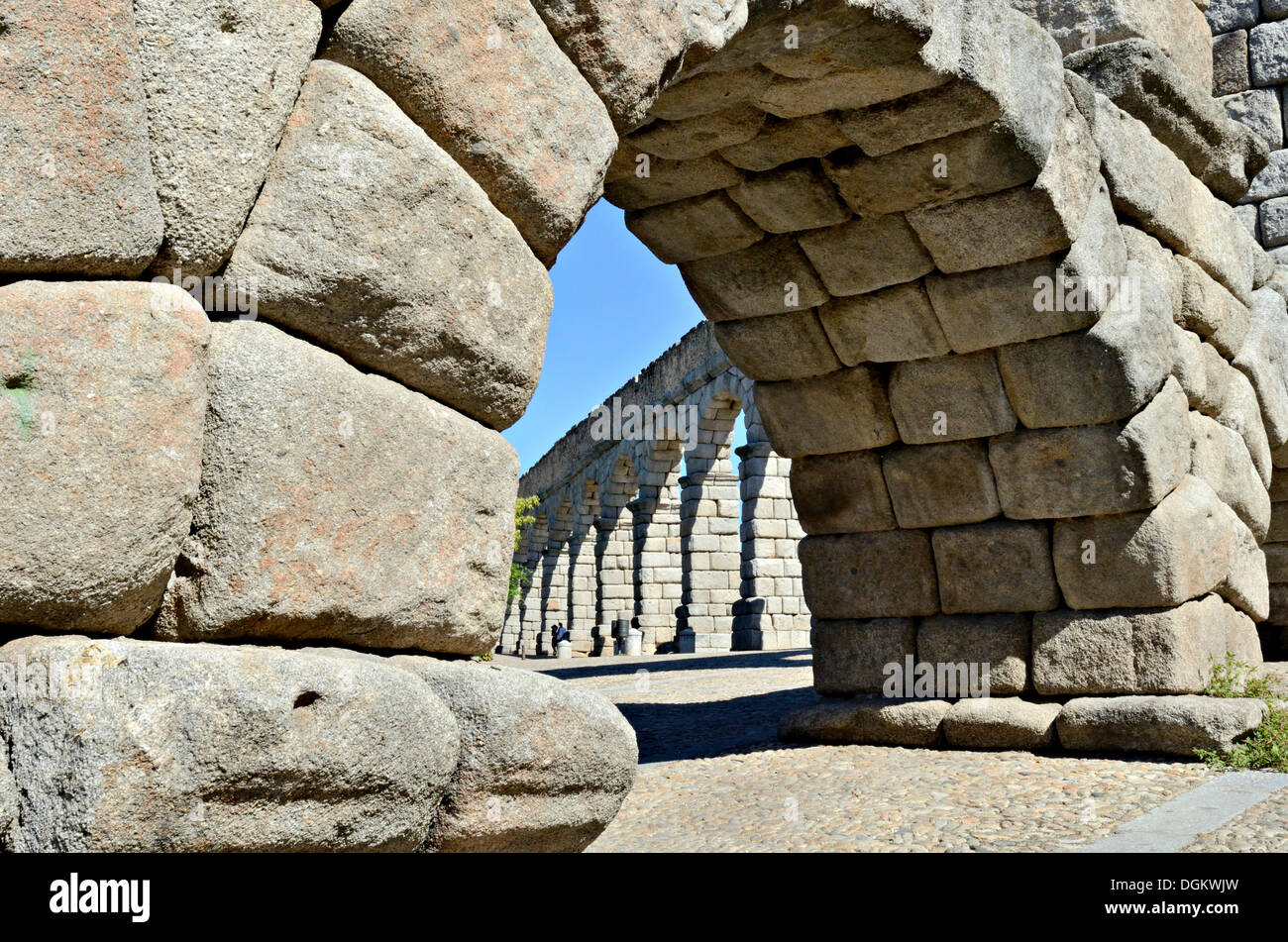 Aqueduc de Segovia, Ségovie, Castille et León, Espagne Banque D'Images