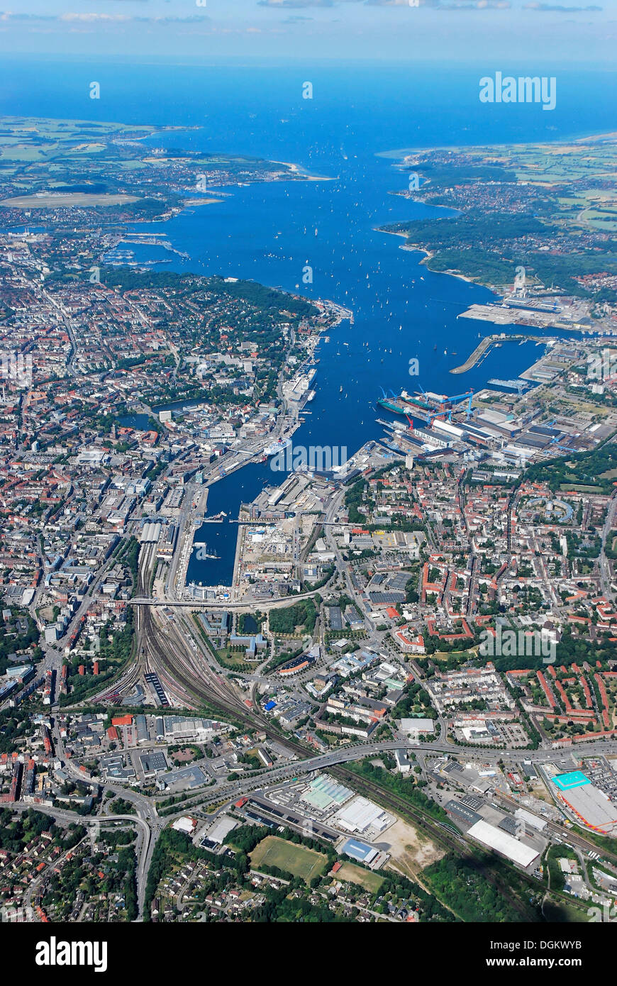Vue aérienne, Kiel, Kiel, Kiel, Kiel Foerde, Schleswig-Holstein, Allemagne Banque D'Images