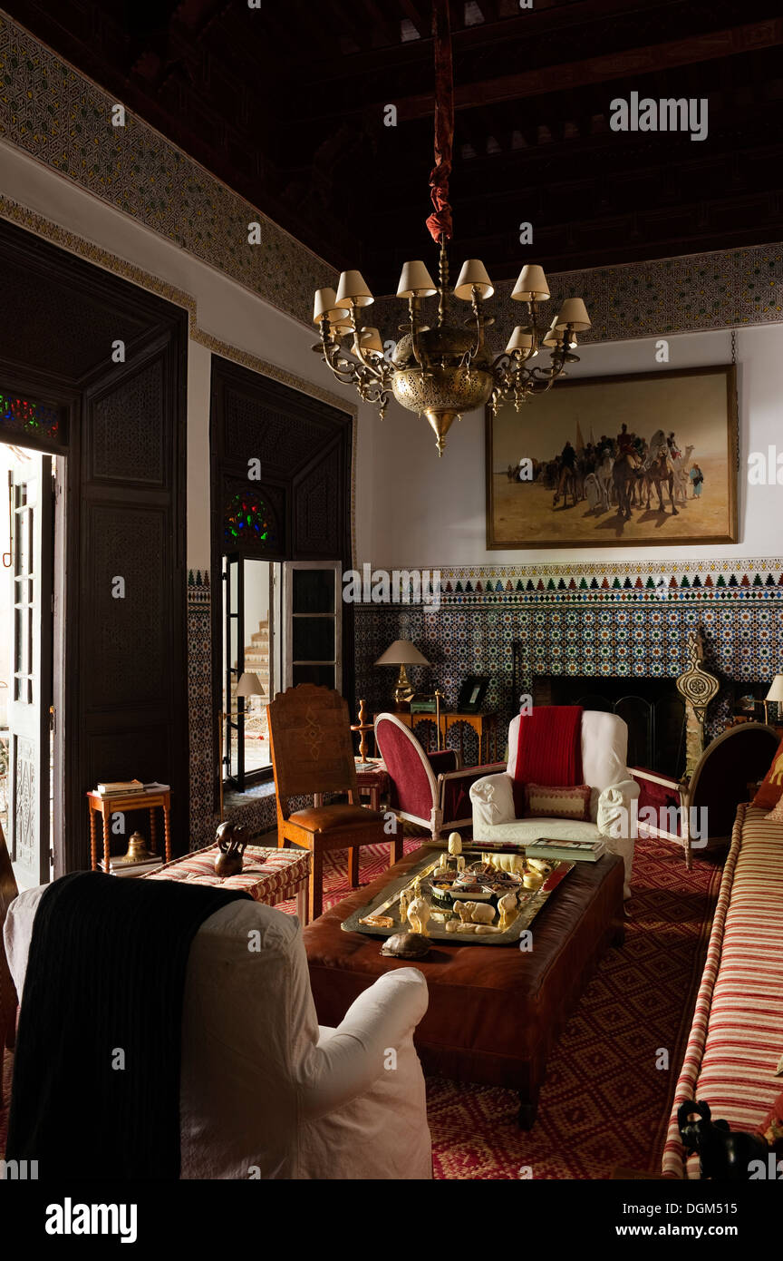 Belle de l'intérieur marocain par bien connu du duo - Raynaud & Kramer à Marrakech Banque D'Images