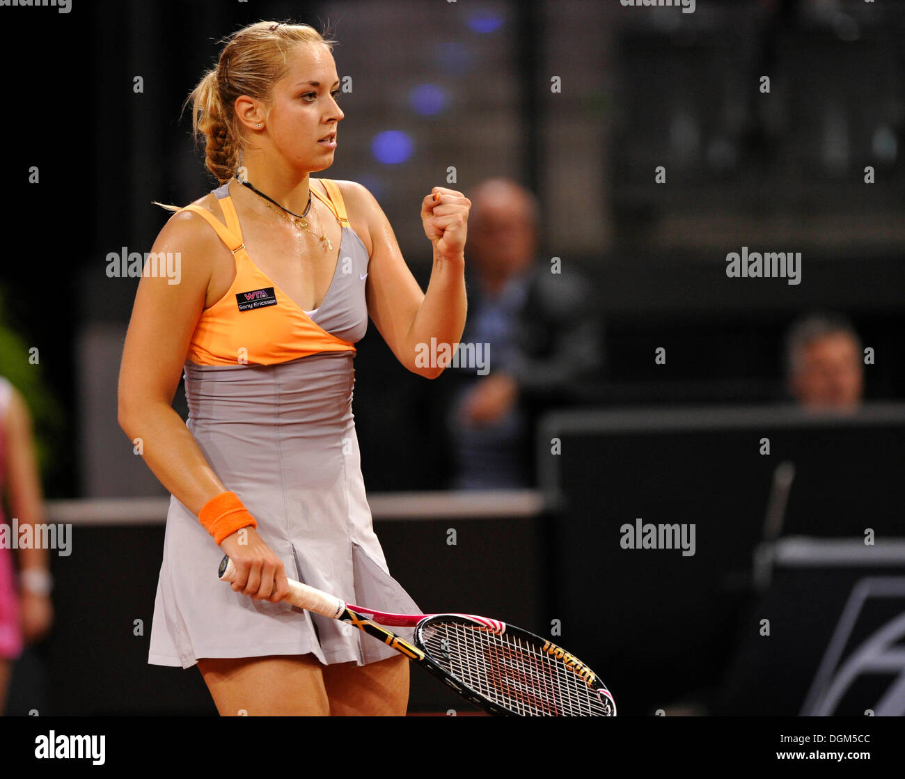 Sabine Lisicki, GER, joyeux d'après avoir gagné un point, Porsche Tennis Grand Prix de Stuttgart 2011, Porsche Cup Mesdames, Stuttgart Banque D'Images
