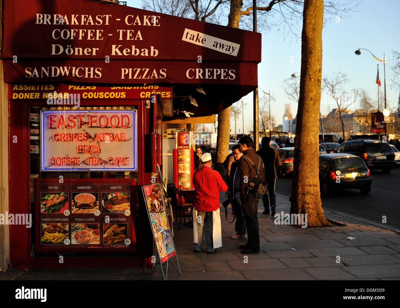 Fast food restaurant de rue, Paris, France, Europe, PublicGround Banque D'Images