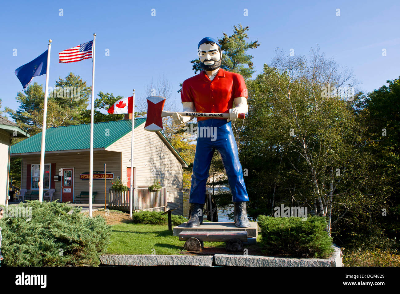 La figure de bûcheron à Rumford, Maine, la Nouvelle Angleterre, USA Banque D'Images