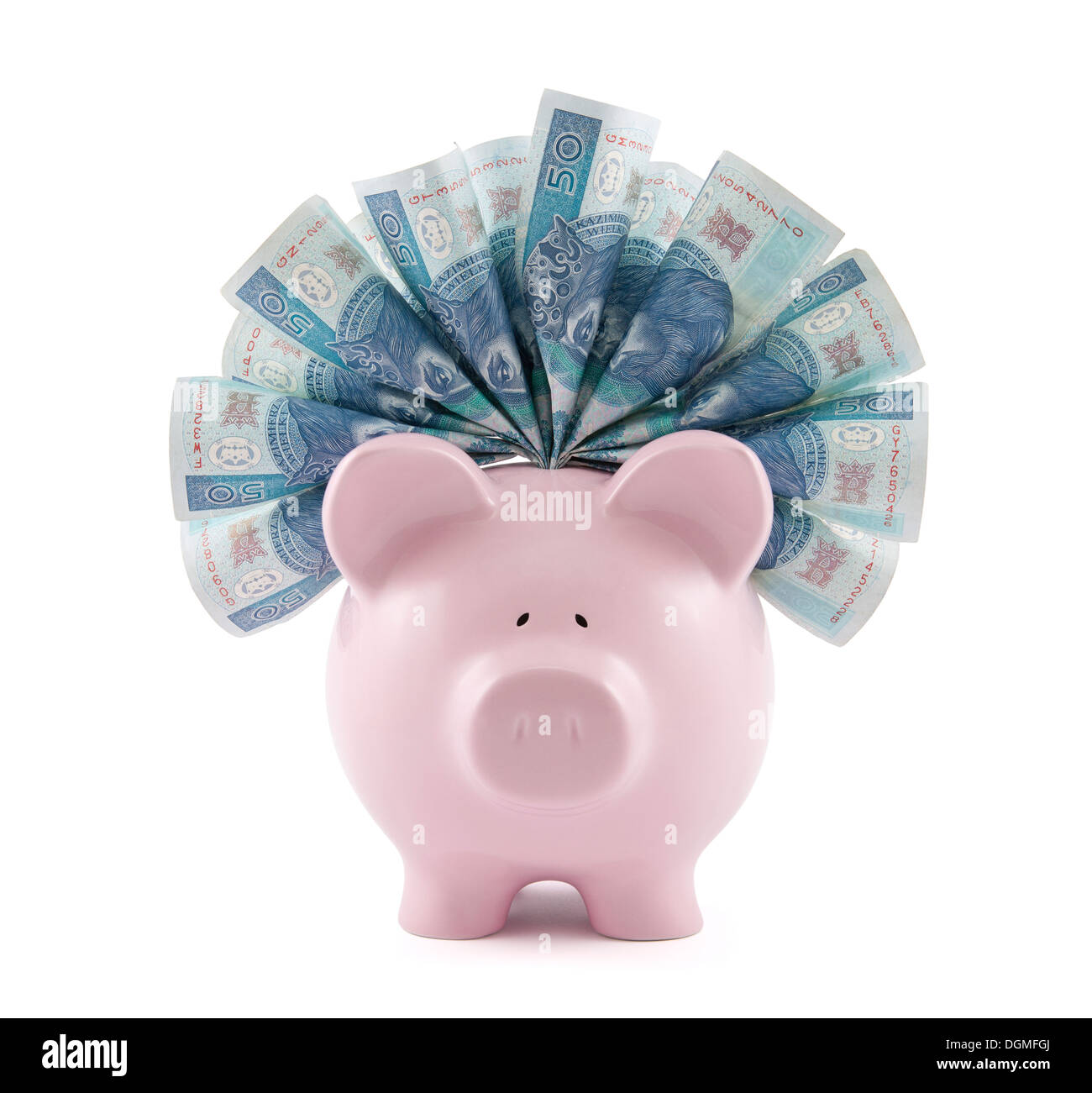 Tirelire avec d'origine polonaise. Chemin de détourage inclus. Banque D'Images