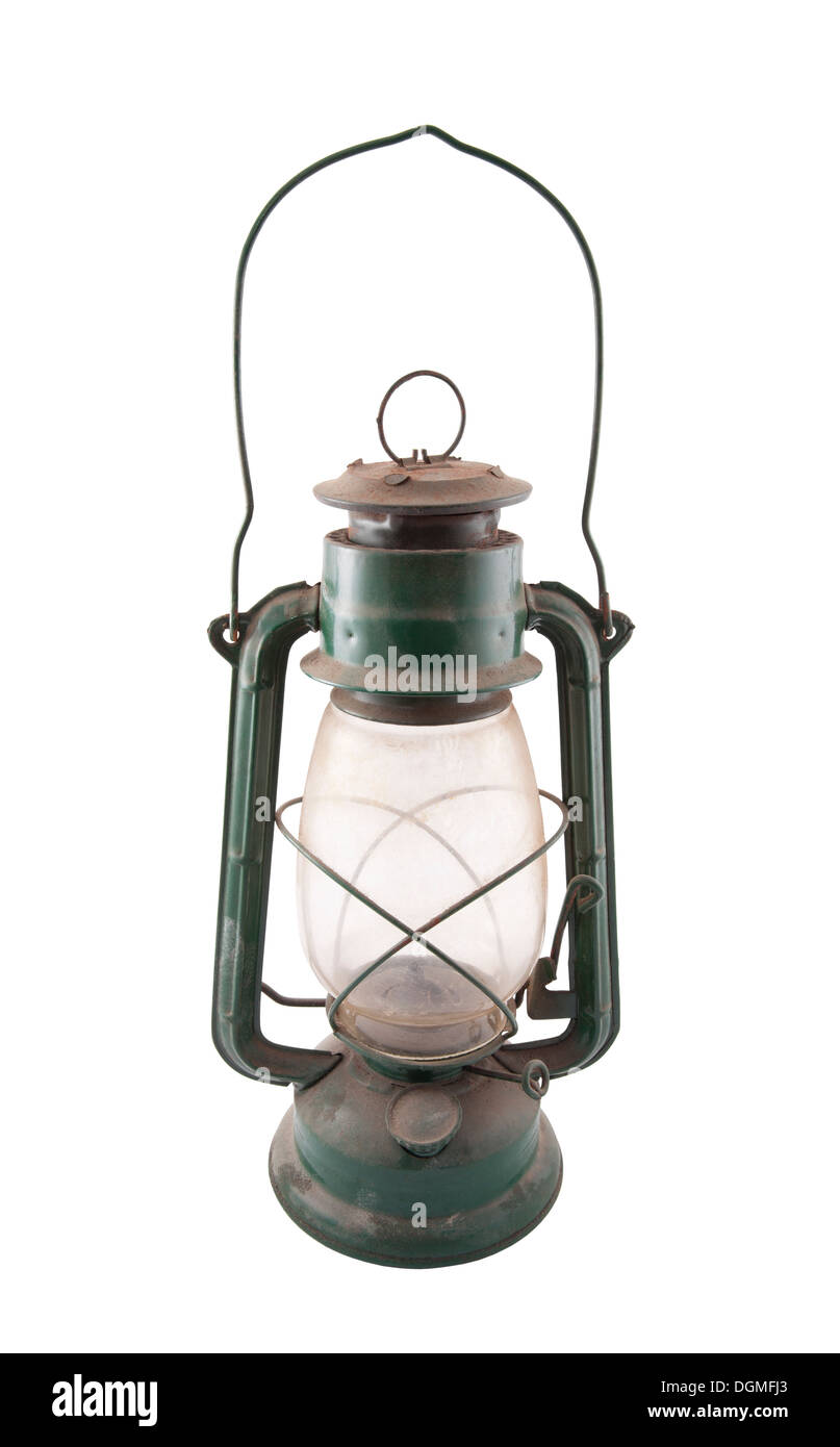 Ancienne lampe à huile sale with clipping path Banque D'Images