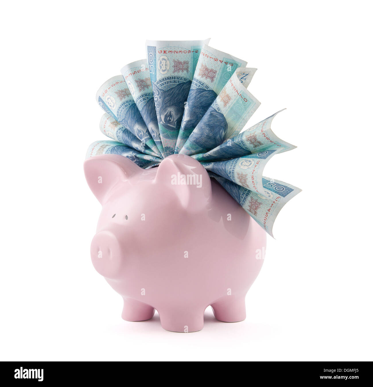 Tirelire avec d'origine polonaise. Chemin de détourage inclus. Banque D'Images