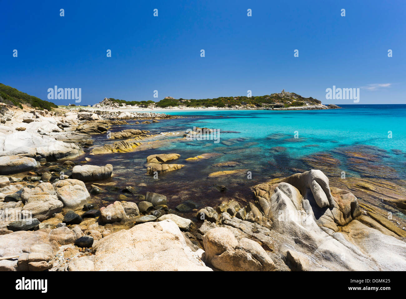 Plage de Punta Molentis, Villasimius, Sarrabus, province de Cagliari, Sardaigne, Italie, Europe Banque D'Images