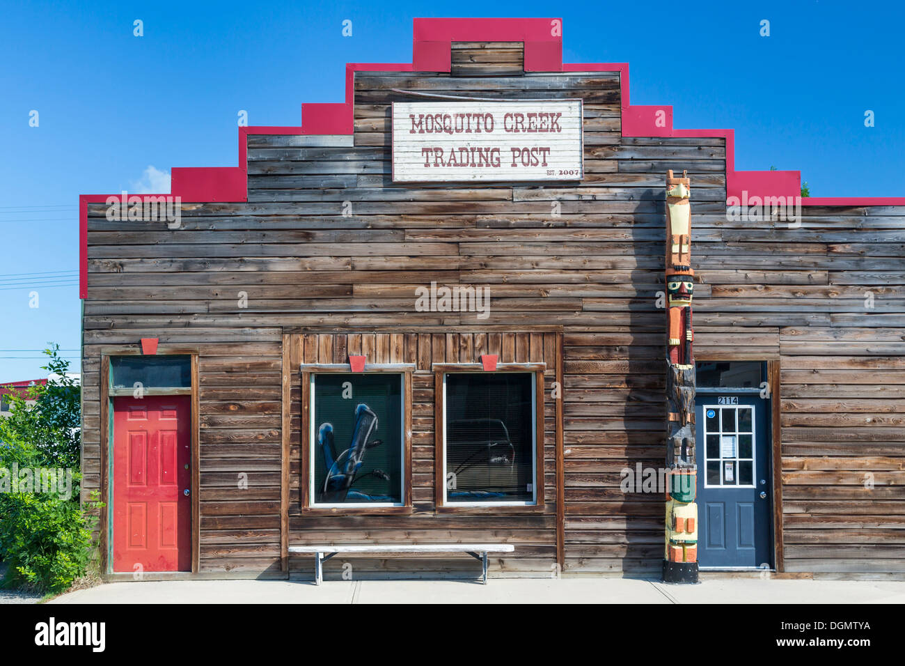 Le Mosquito Creek Trading Post à Nanton (Alberta), Canada. Banque D'Images