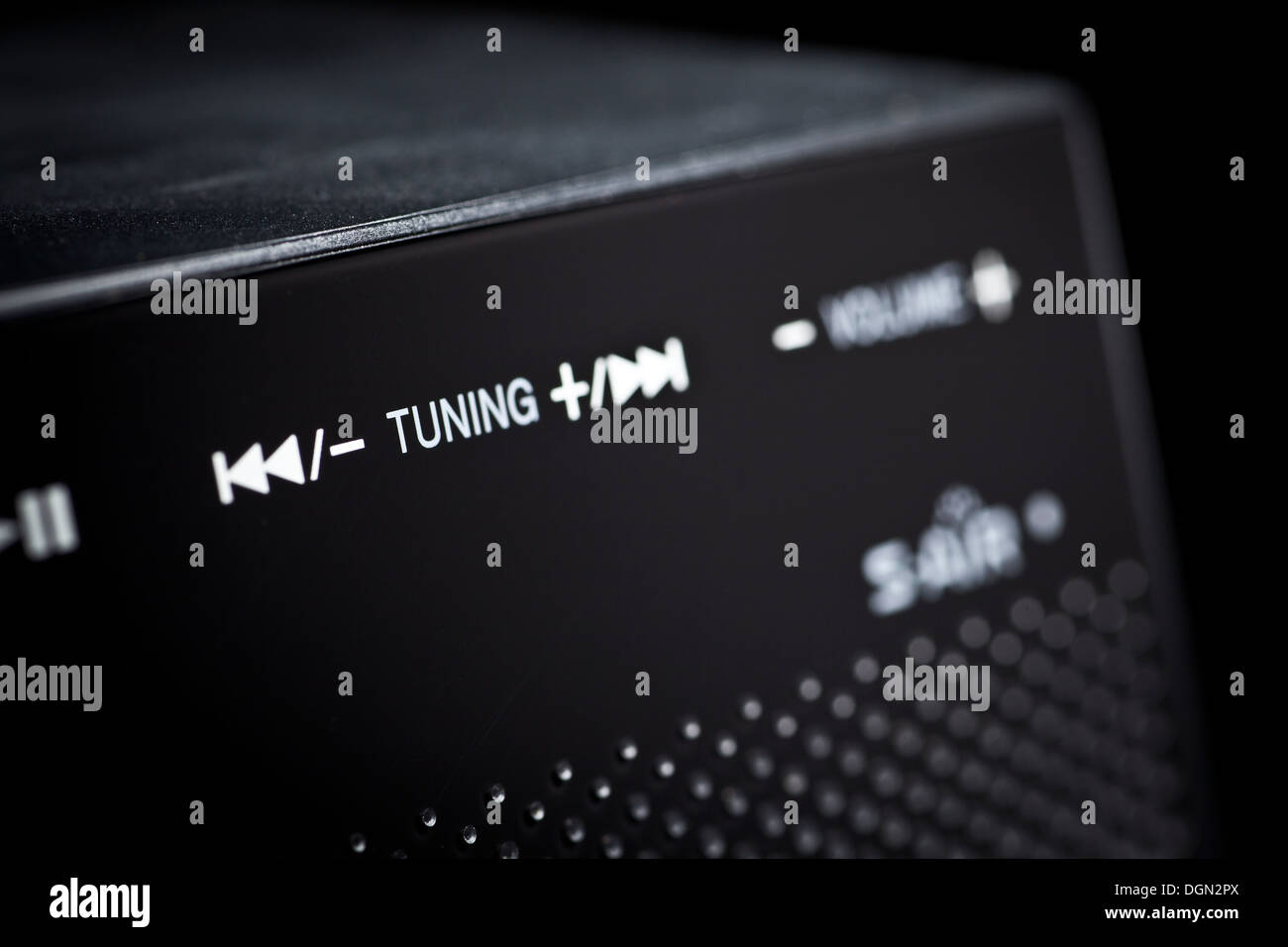 Commande de réglage sur une station d'accueil pour iPod Banque D'Images