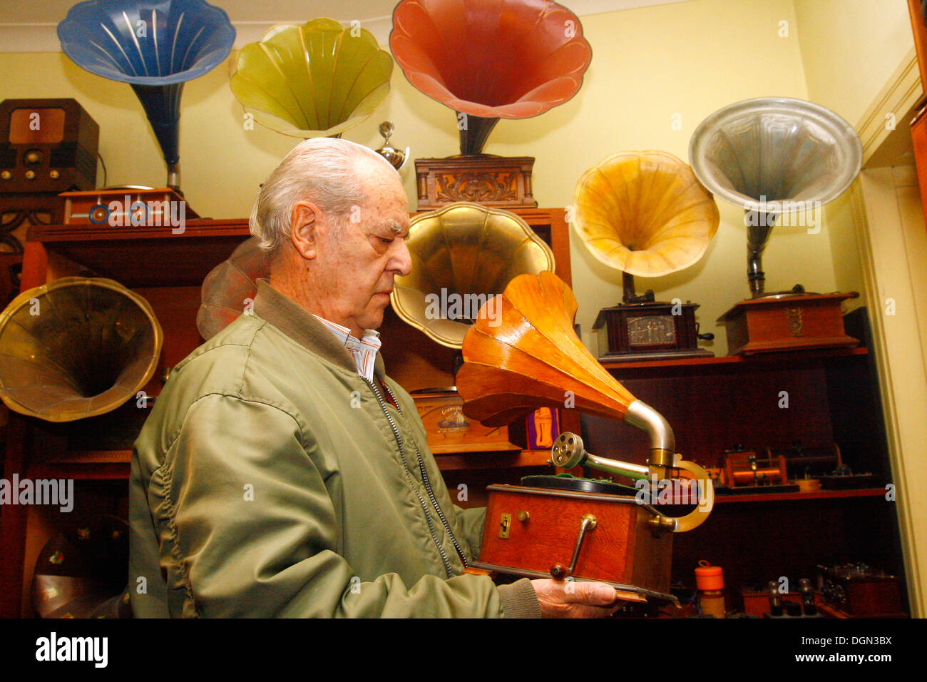 Collecteur de gramophones Banque D'Images