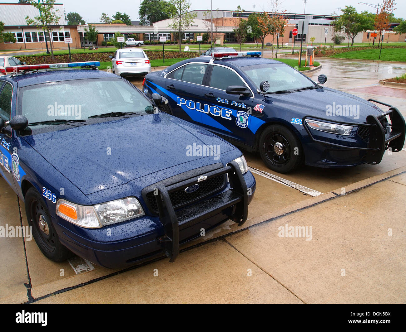 Oak Park des voitures de police, Oak Park, Michigan, USA Banque D'Images