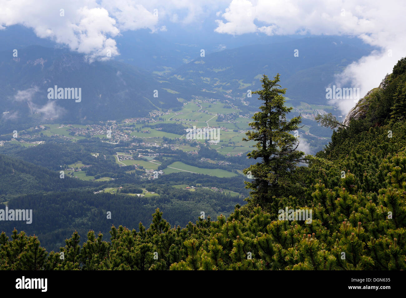 Berchtesgaden, Allemagne, en vue de l'Eagle Valley Banque D'Images