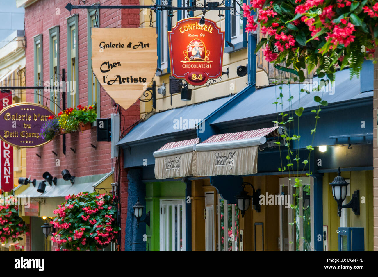 Champlain célèbre rue piétonne dans le Vieux Québec Canada Banque D'Images