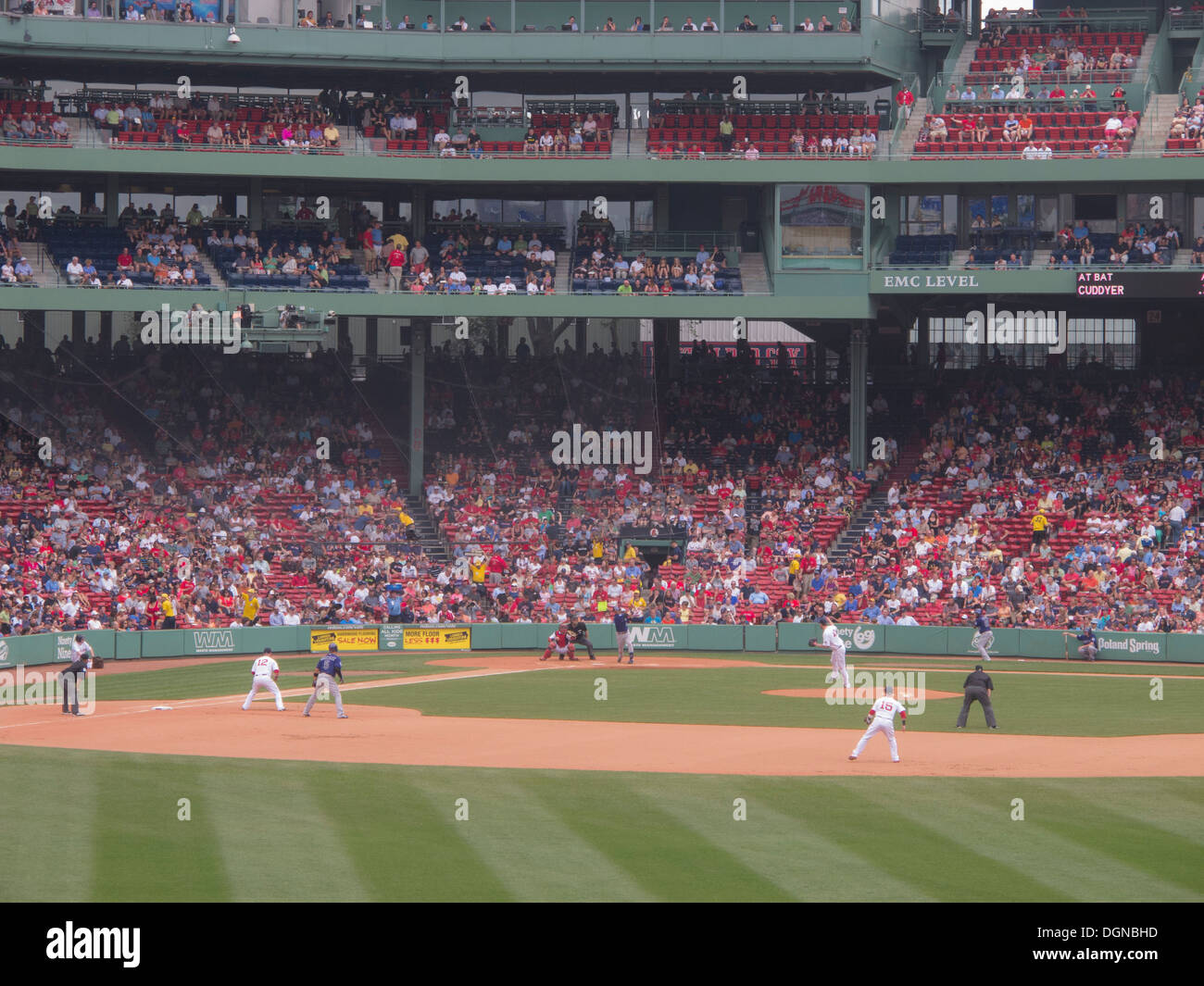 Fête du jeu à Fenway Park, domicile de l'équipe de baseball des Red Sox de Boston depuis 2012. Les Red Sox de Boston a remporté la Série mondiale 2013.Jeu Banque D'Images