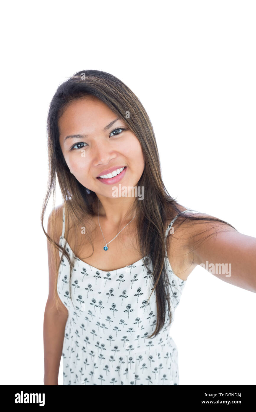 Belle jeune femme smiling at camera Banque D'Images