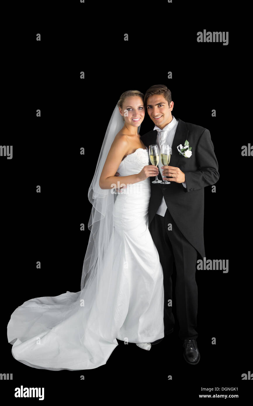 Content young couple posing holding Banque D'Images