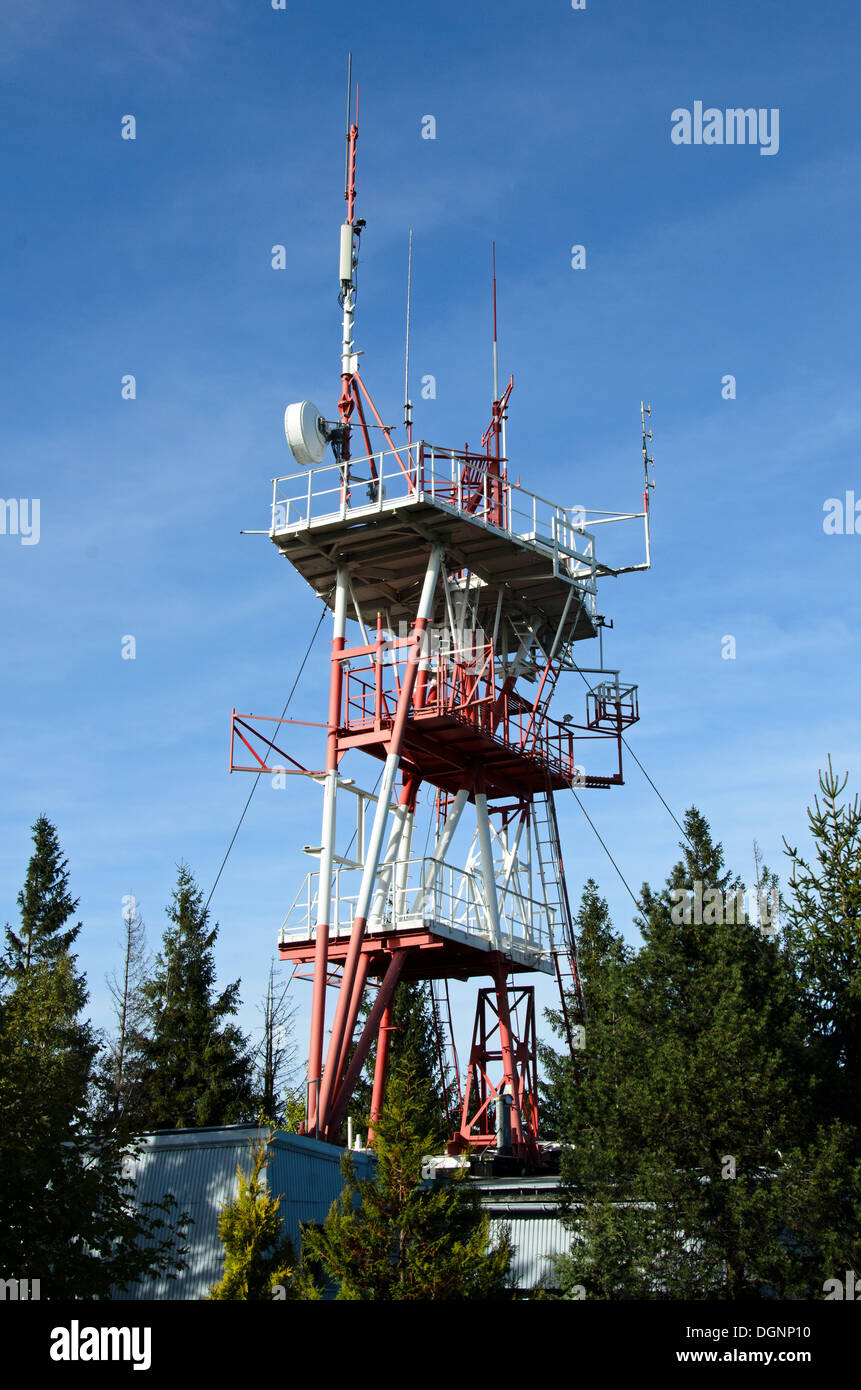 Photo de l'antenne de communication moderne Banque D'Images